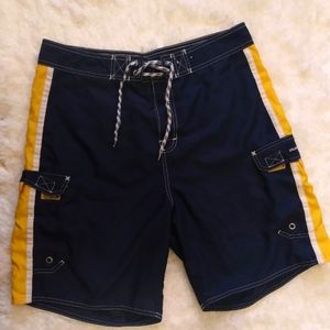 Old Navy men's size large navy and yellow swim trunks